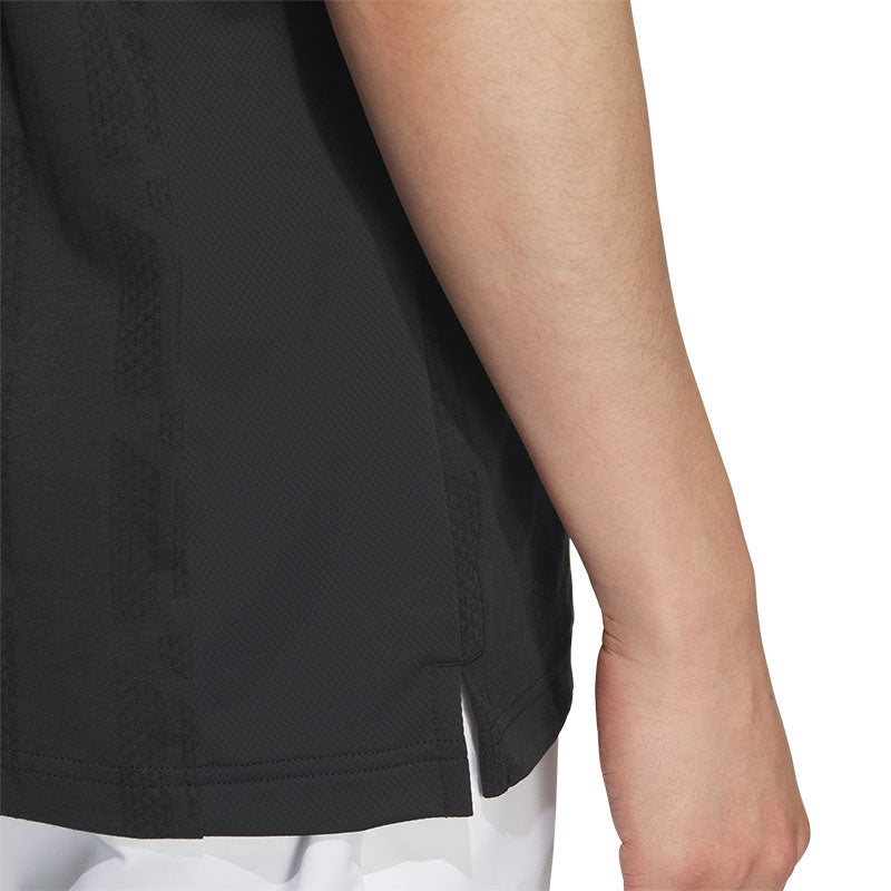 ADIDAS Badge of Sport Jacquard Logo Men's Polo (Black)