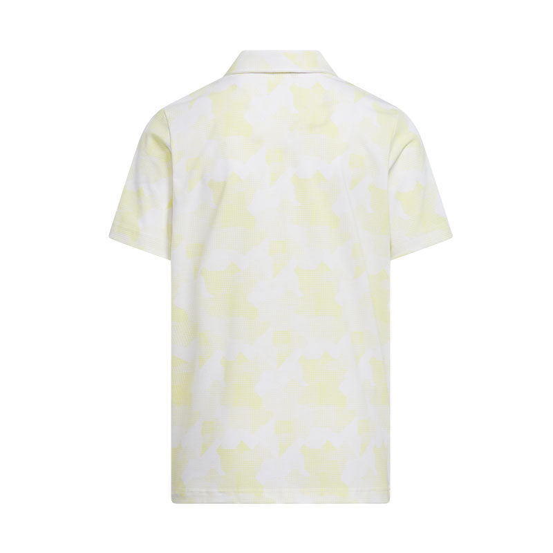ADIDAS Printed Scripted Boy's Polo (White/Yellow)