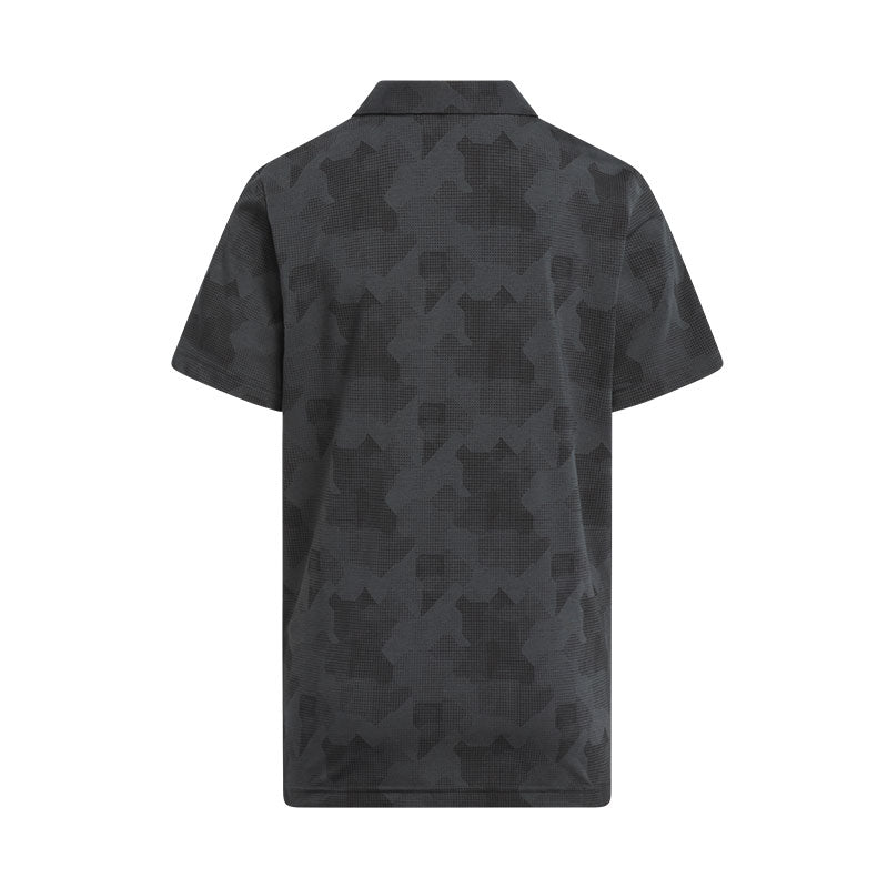 ADIDAS Printed Scripted Boy's Polo (Carbon/Black)