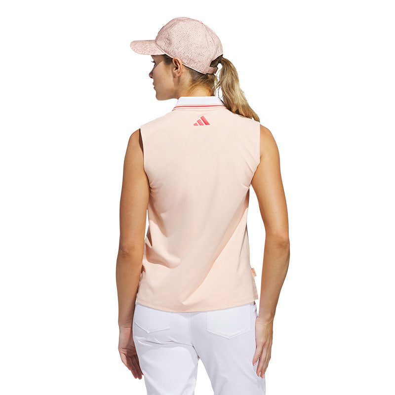 ADIDAS Beyond Twistknit Women's Sleeveless Polo (Coral)