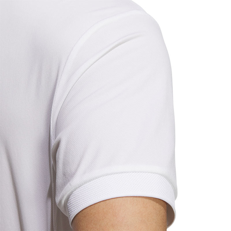 ADIDAS 3-Stripes Ribbed Men's Polo (White)