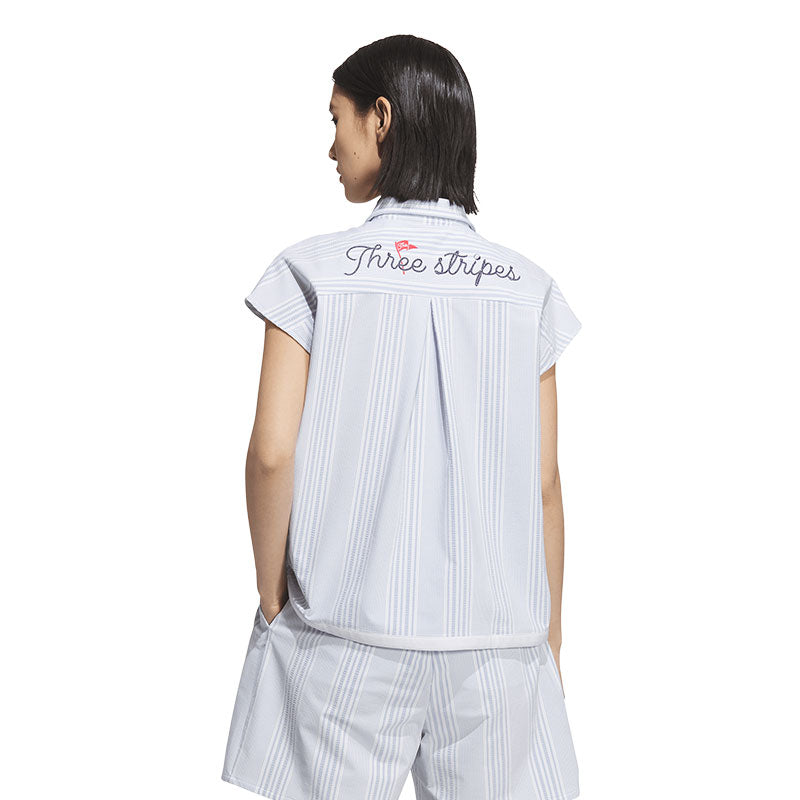 ADIDAS Seersucker Women's Polo (Blue)