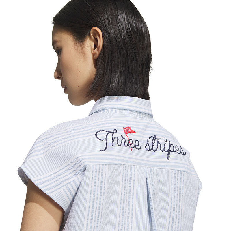 ADIDAS Seersucker Women's Polo (Blue)