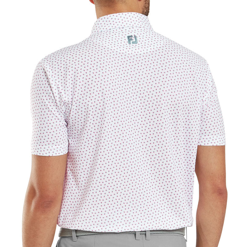 FOOTJOY Bounce Lisle Men's Polo (White/Red)