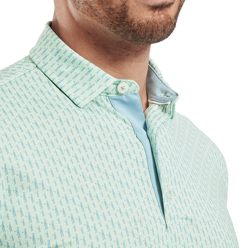 FOOTJOY Figure Print Lisle Men's Polo (Green)