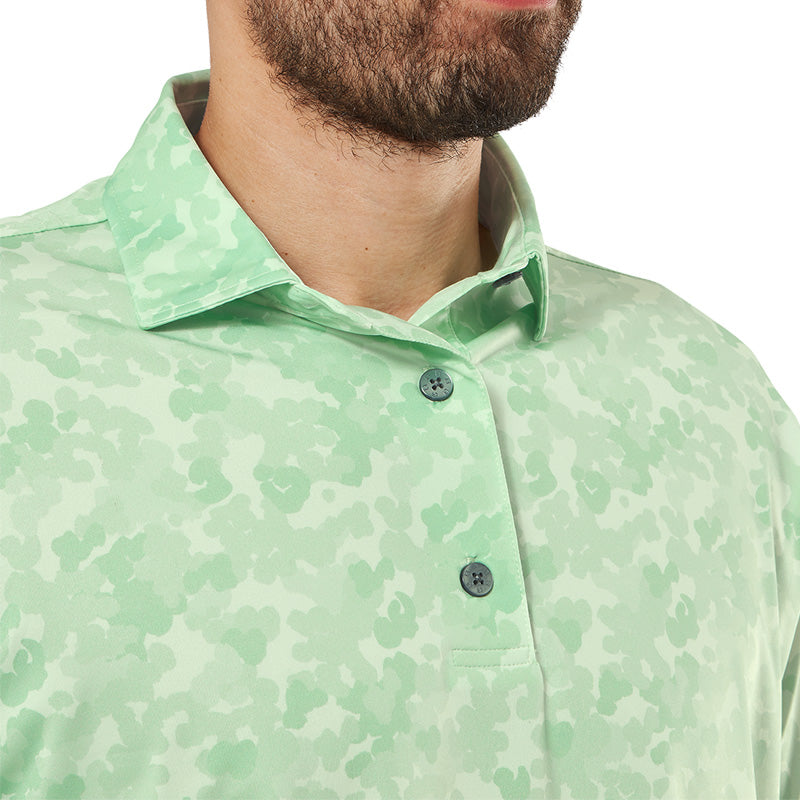 FOOTJOY Leaf Camo Lisle Men's Polo (Green)