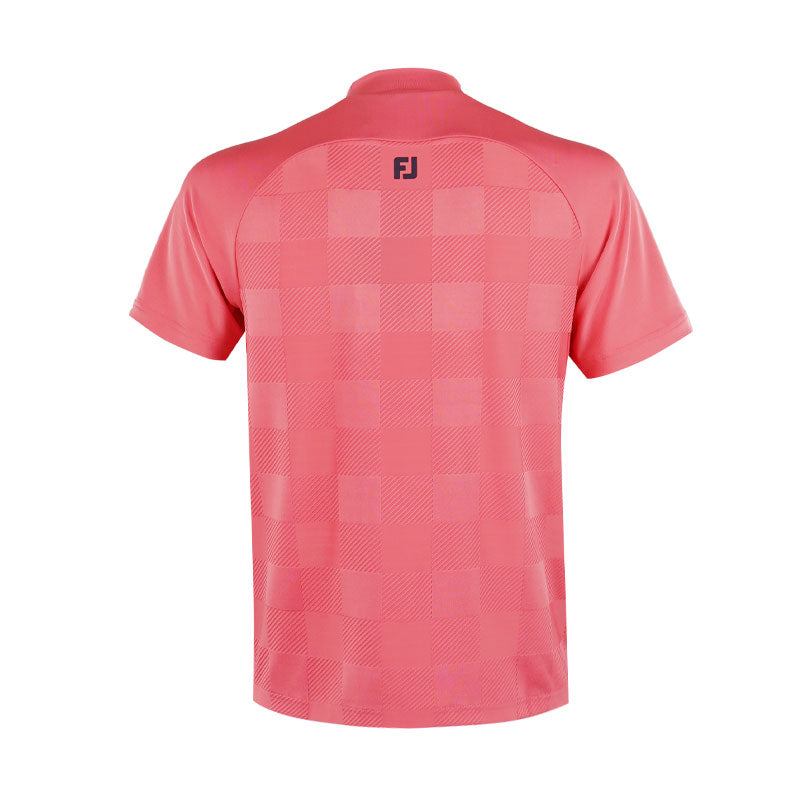 FOOTJOY Checkered Jacquard Men's Mock Shirt (Red)