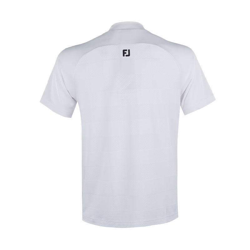 FOOTJOY Checkered Jacquard Men's Mock Shirt (White)