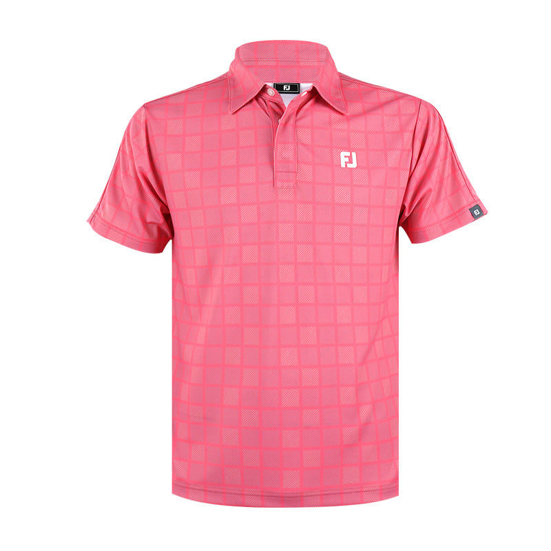 FOOTJOY Japan Checkered Snap Button Men's Polo (Pink)