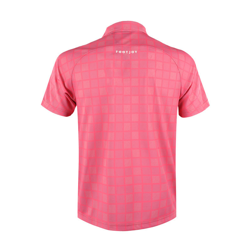 FOOTJOY Japan Checkered Snap Button Men's Polo (Pink)