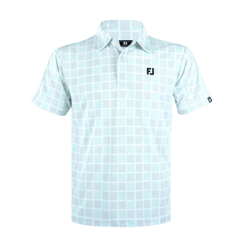 FOOTJOY Japan Checkered Snap Button Men's Polo (White)