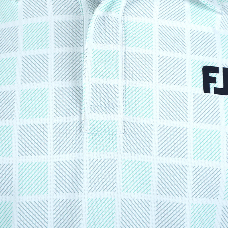 FOOTJOY Japan Checkered Snap Button Men's Polo (White)