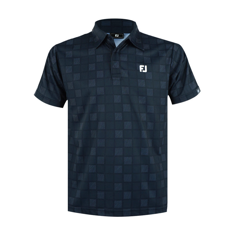 FOOTJOY Japan Checkered Snap Button Men's Polo (Navy)