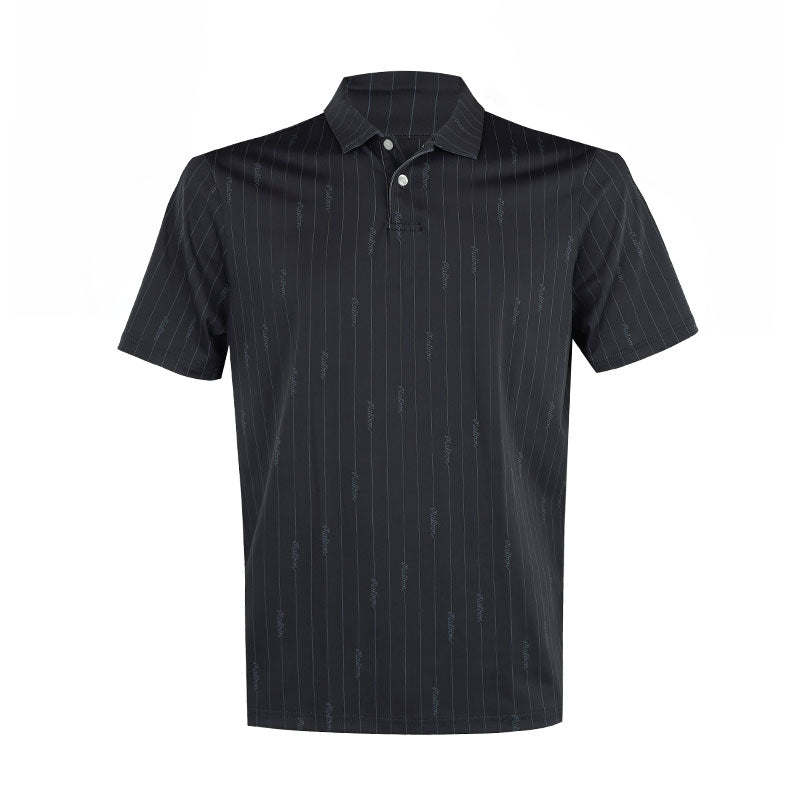 MALBON GOLF Evergreen Performance Pique Men's Polo (Black)