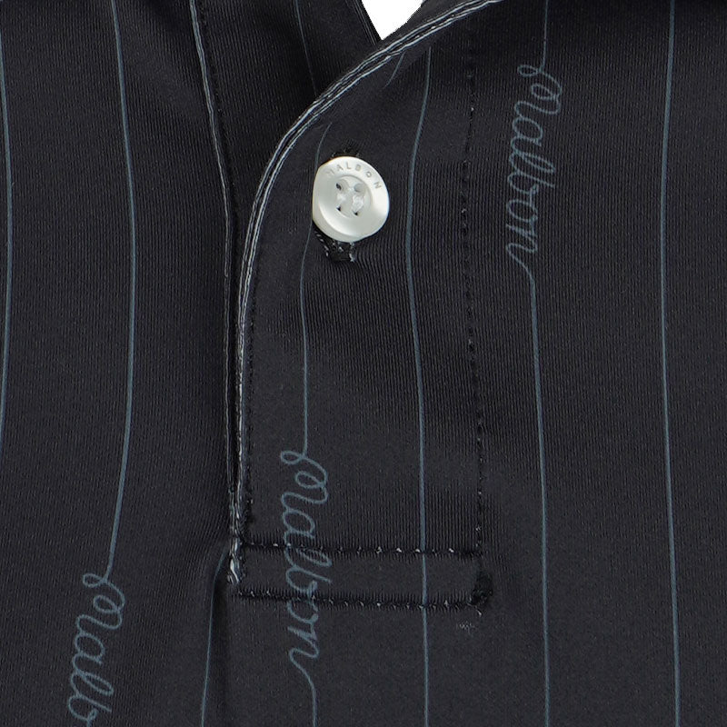 MALBON GOLF Evergreen Performance Pique Men's Polo (Black)