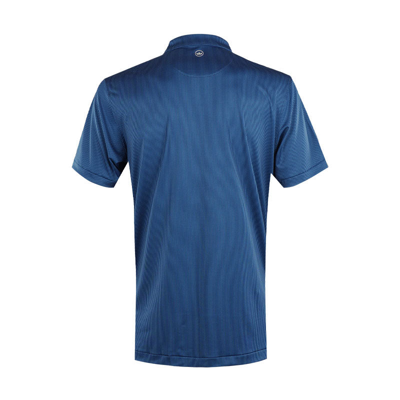 PETER MILLAR Gingham Men's Performance Jersey Polo (Navy)