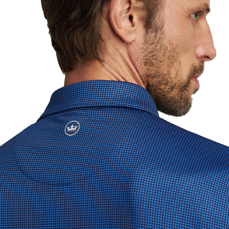 PETER MILLAR Gingham Men's Performance Jersey Polo (Navy)