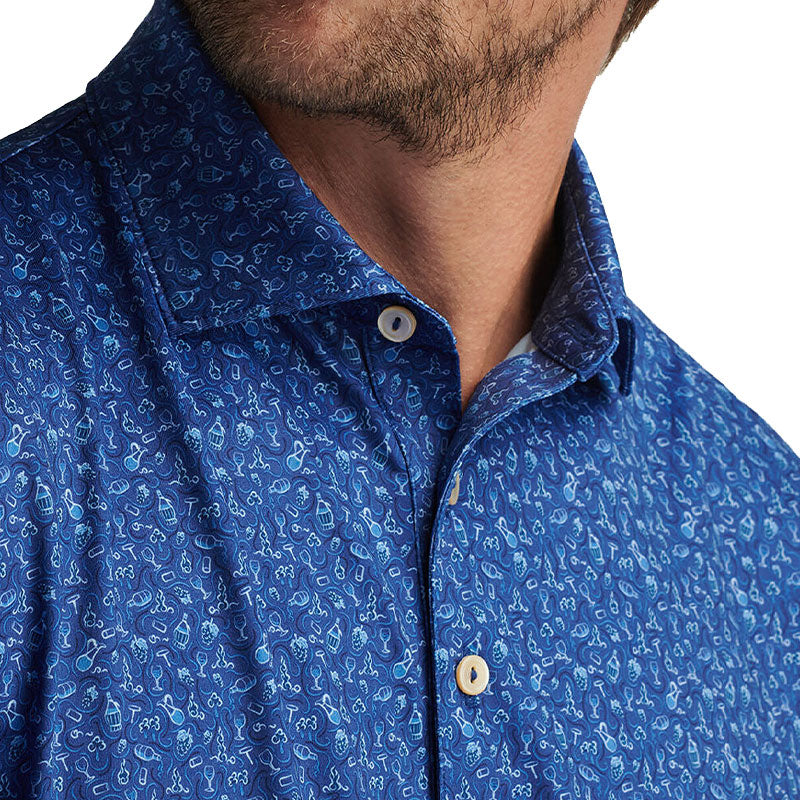 PETER MILLAR Wine Country Men's Performance Jersey Polo (Sport Navy)