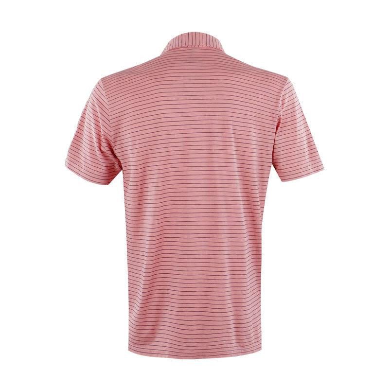 PETER MILLAR Journeyman Stripe Men's Polo (Pink Crepe)