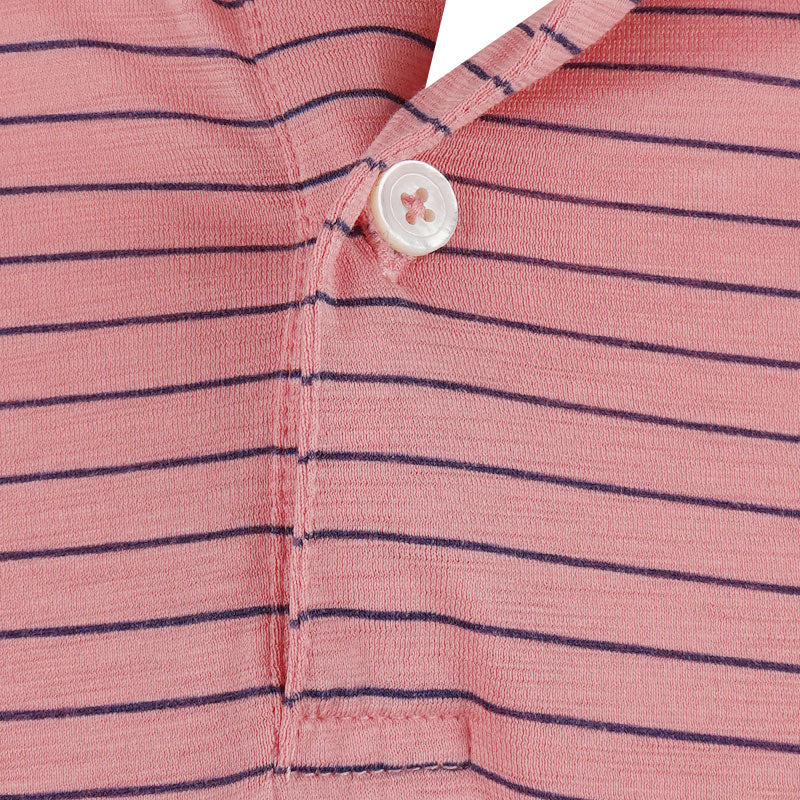 PETER MILLAR Journeyman Stripe Men's Polo (Pink Crepe)