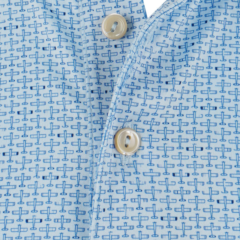 PETER MILLAR First In Flight Men's Performance Jersey Polo (Pale Blue)