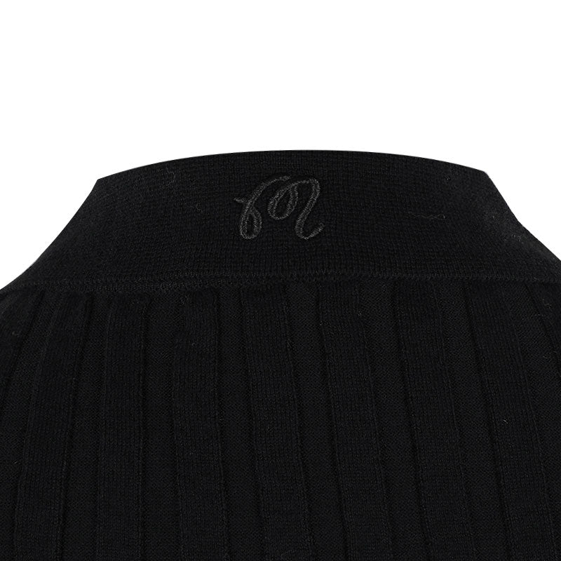 MALBON GOLF Elea Rib Women's Knit Polo (Black)