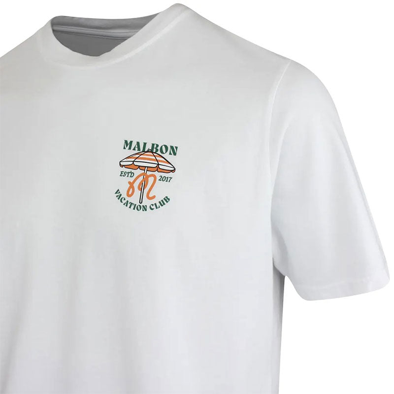 MALBON GOLF Vacation Club Men's T-Shirt (White)