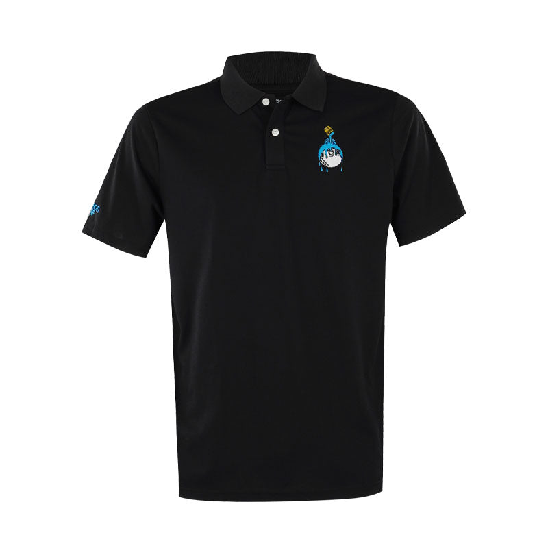 MALBON GOLF Swing Oil Men's Performance Pique Polo (Black)