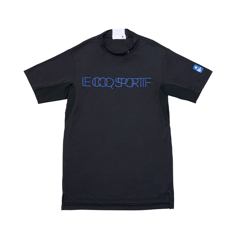 LE COQ SPORTIF GOLF Color Block Pattern Men's Mock Shirt (Black)