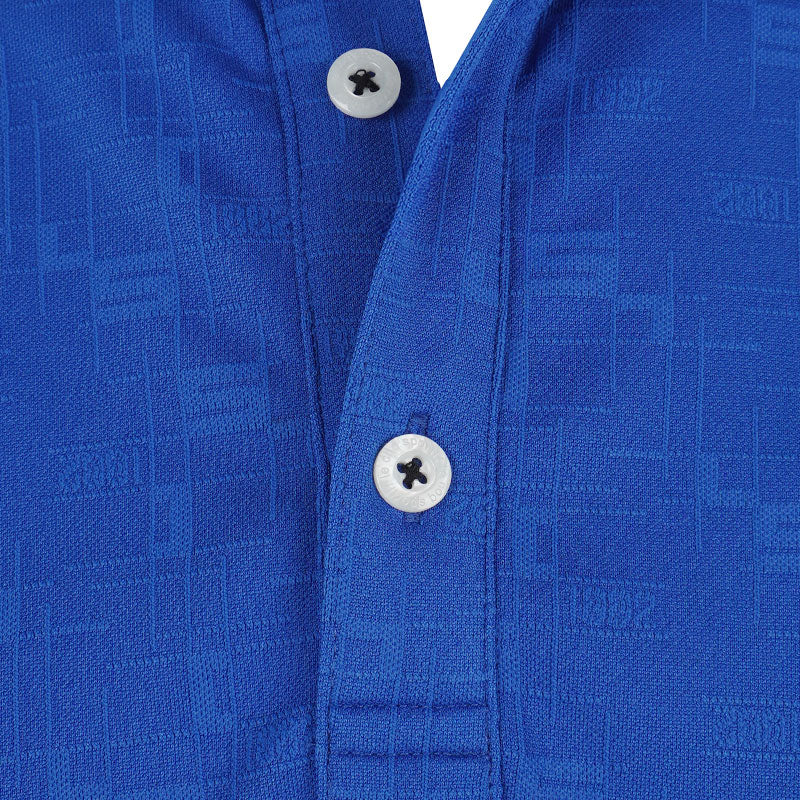 LE COQ SPORTIF GOLF Mondarian Graphic Jacquard Men's Polo (Blue)
