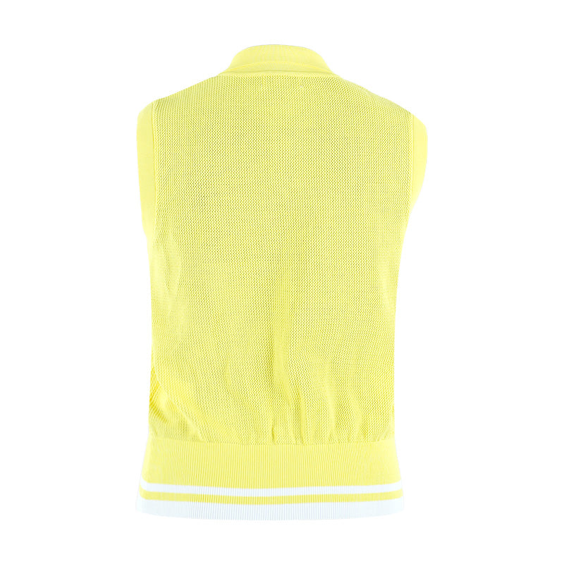WAAC Women Mesh Polo Knit Vest (Yellow)