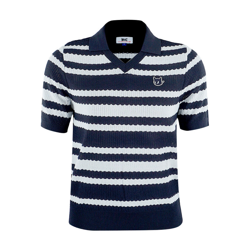 WAAC Multi Stripes Women's Knit Polo (Navy)