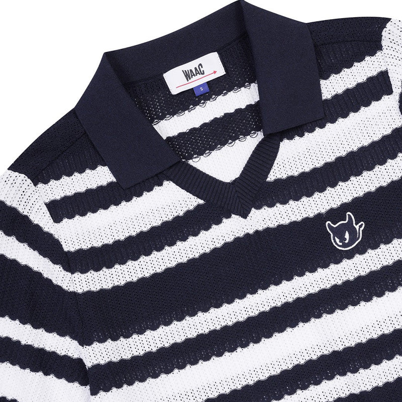 WAAC Multi Stripes Women's Knit Polo (Navy)