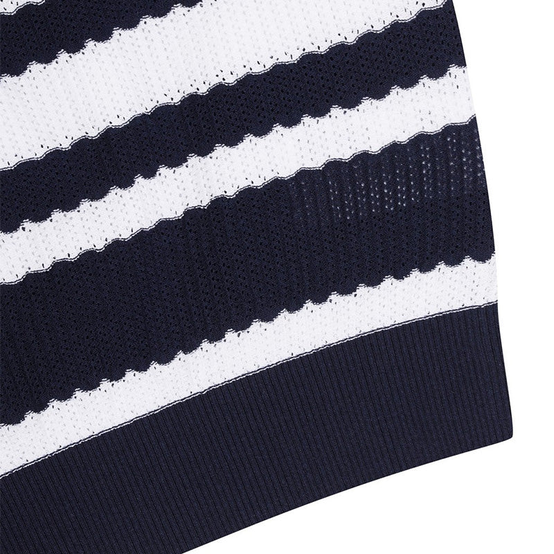 WAAC Multi Stripes Women's Knit Polo (Navy)