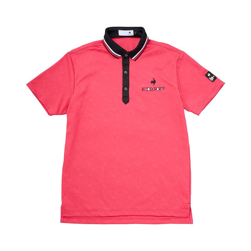LE COQ SPORTIF GOLF Mondarian Graphic Jacquard Men's Polo (Pink)