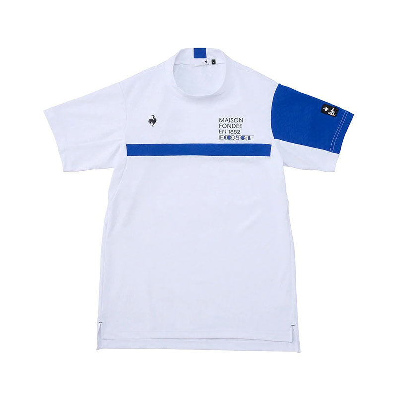 LE COQ SPORTIF GOLF Vichy Jacquard Men's Mock Shirt (White)