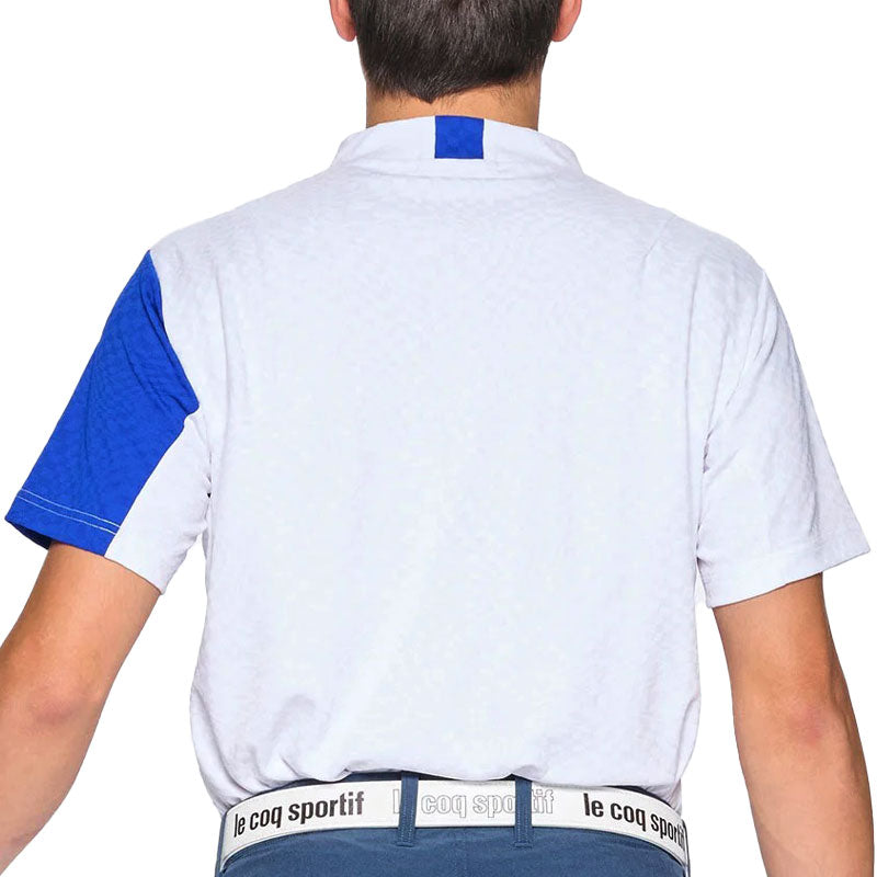 LE COQ SPORTIF GOLF Vichy Jacquard Men's Mock Shirt (White)