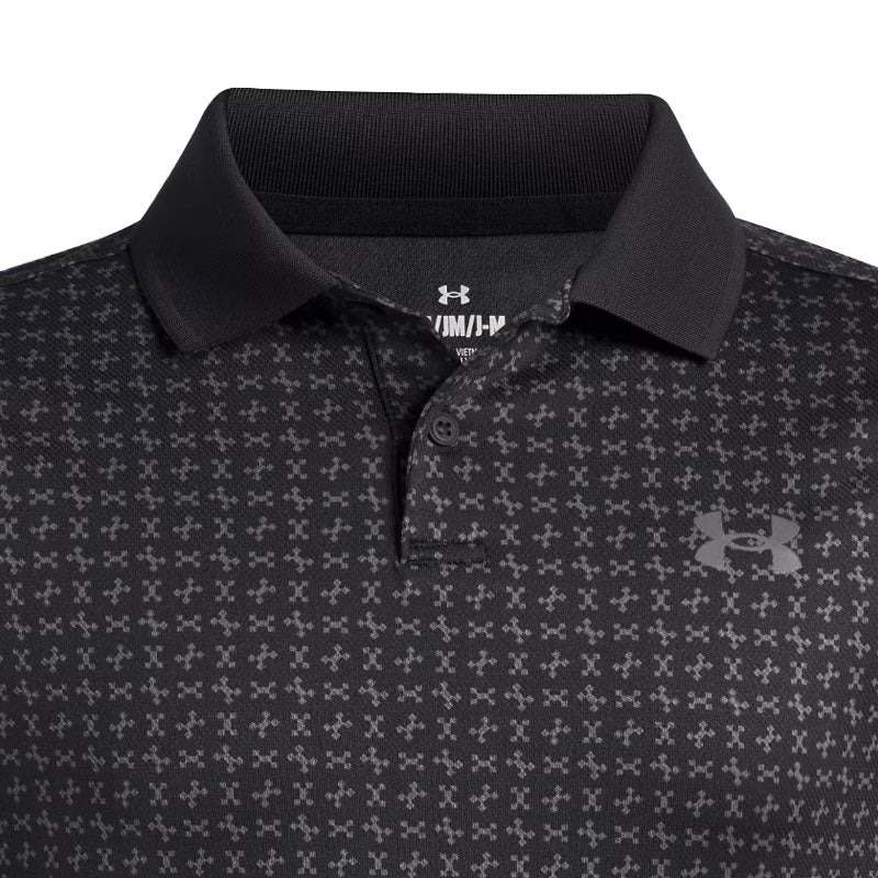 UNDER ARMOUR Matchplay Boy's Printed Polo (Black/Grey)
