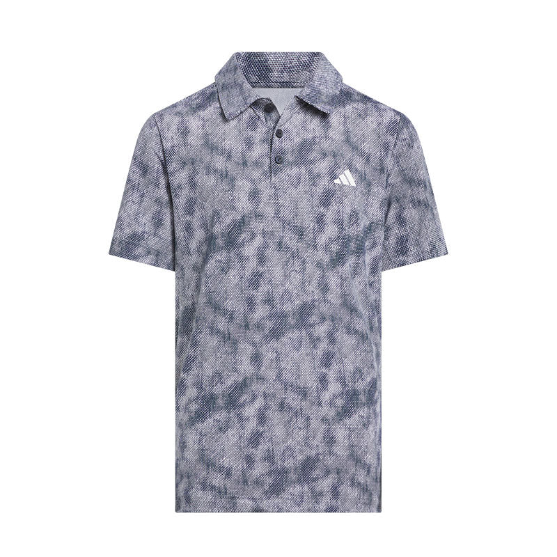 ADIDAS Performance Textured Print Boy's Polo (Navy)