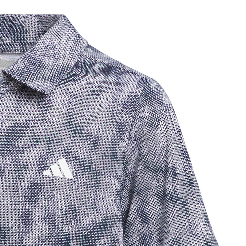 ADIDAS Performance Textured Print Boy's Polo (Navy)