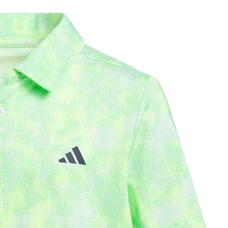 ADIDAS Performance Textured Print Boy's Polo (Lime)