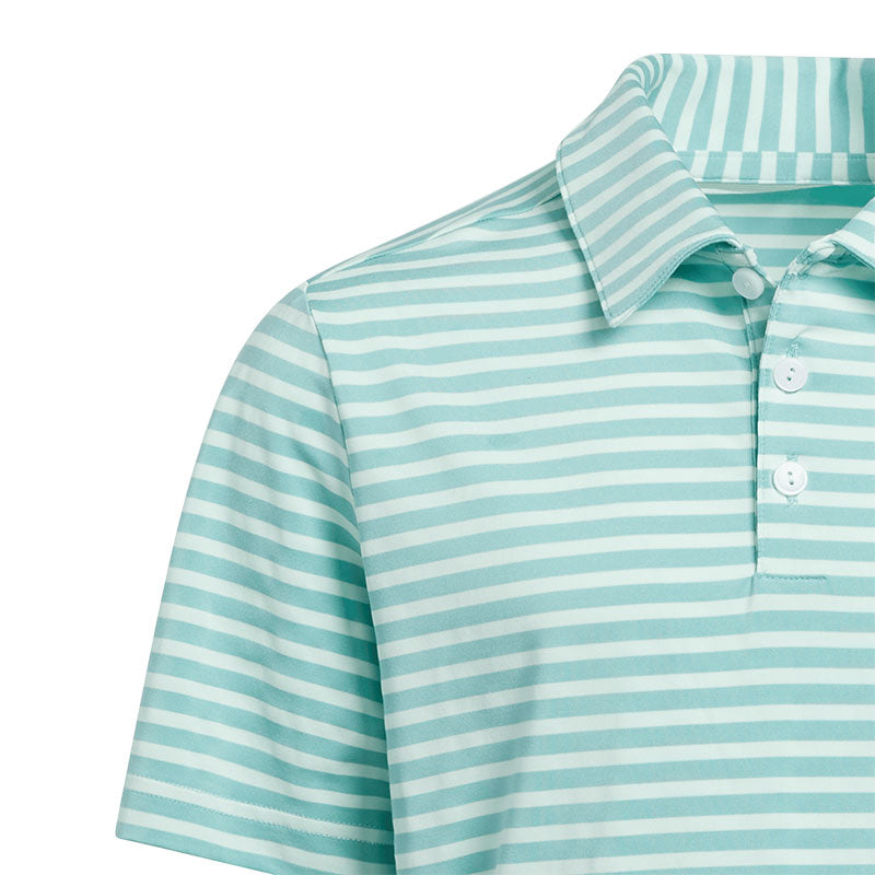 ADIDAS Performance Stripe Boy's Polo (Aqua)