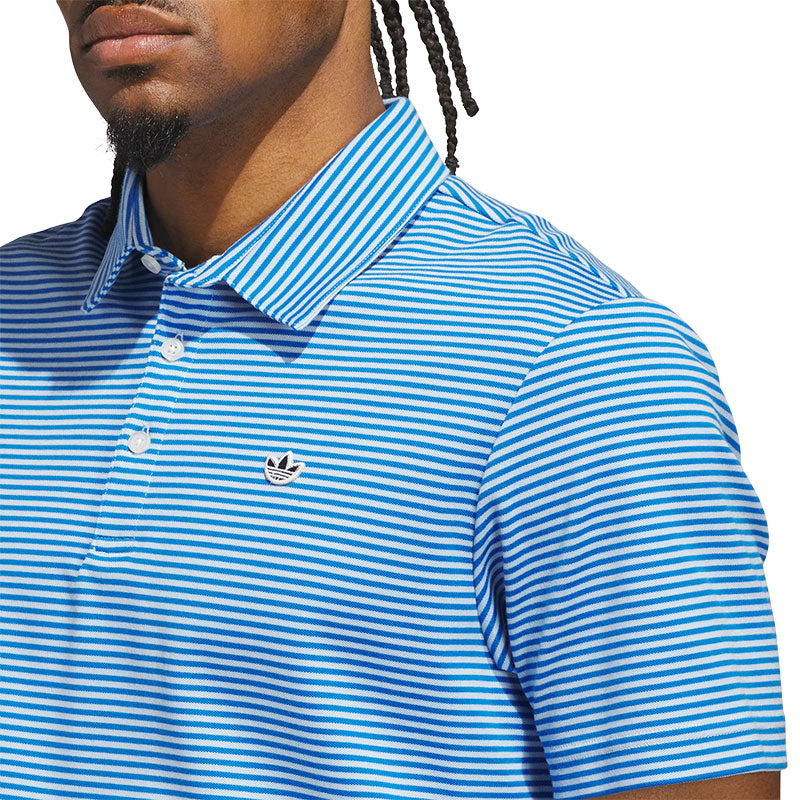 ADIDAS Originals Stripe Men's Pique Polo (Clear Sky)