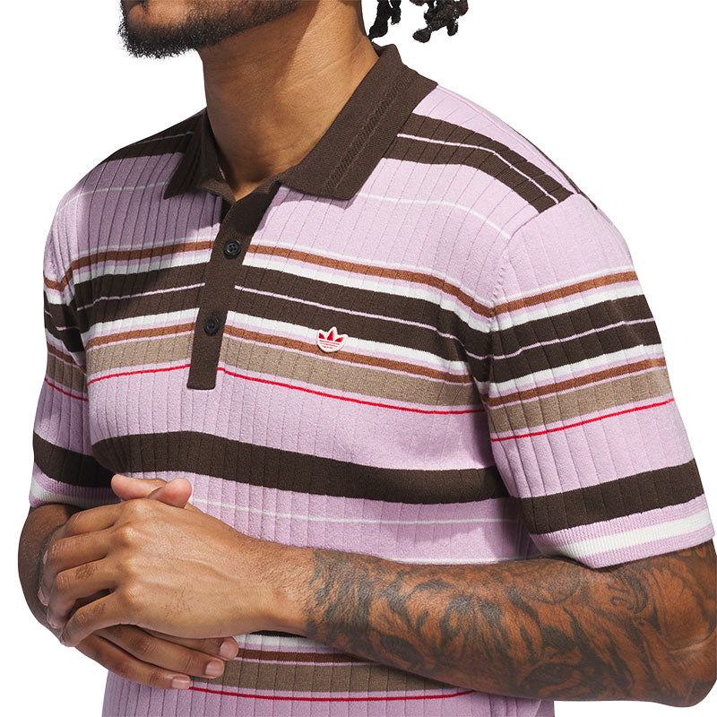 ADIDAS Originals Men's Knit Polo (Purple/Brown)