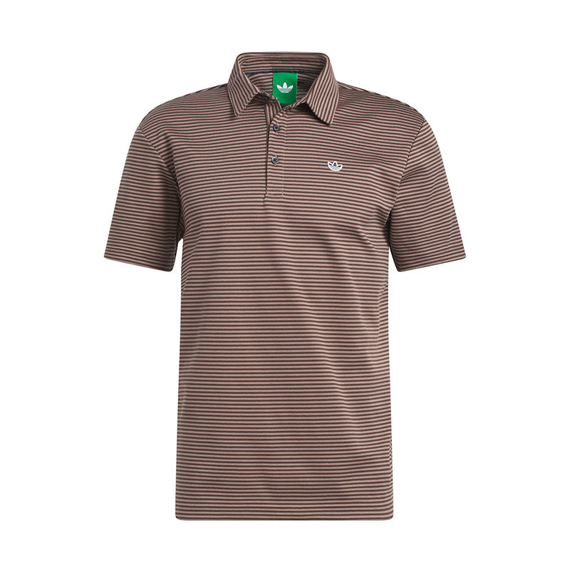 ADIDAS Originals Stripe Men's Pique Polo (Brown)