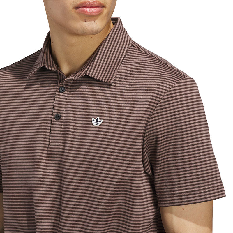 ADIDAS Originals Stripe Men's Pique Polo (Brown)
