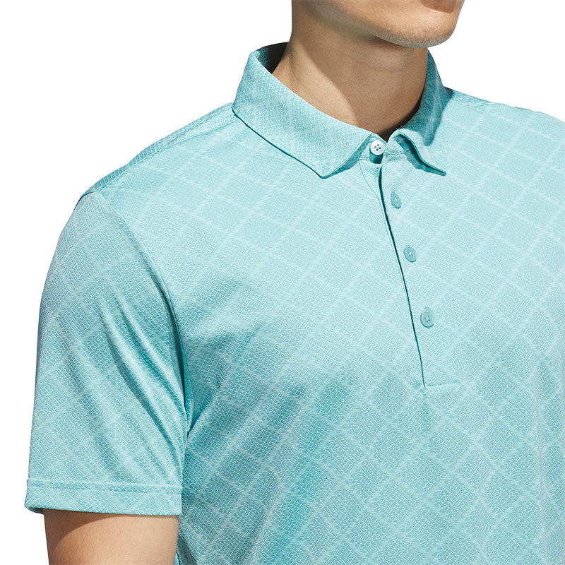 ADIDAS Ultimate365 Hounds Jacquard Men's Polo (Aqua)