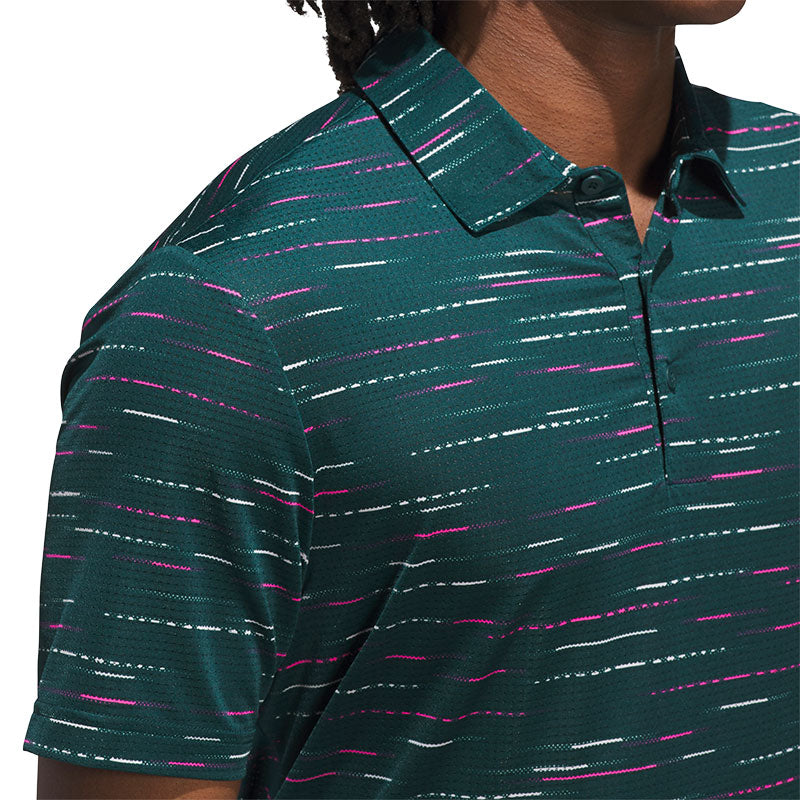 ADIDAS Ultimate365 Mesh Glimmer Print Men's Polo (Aurora)