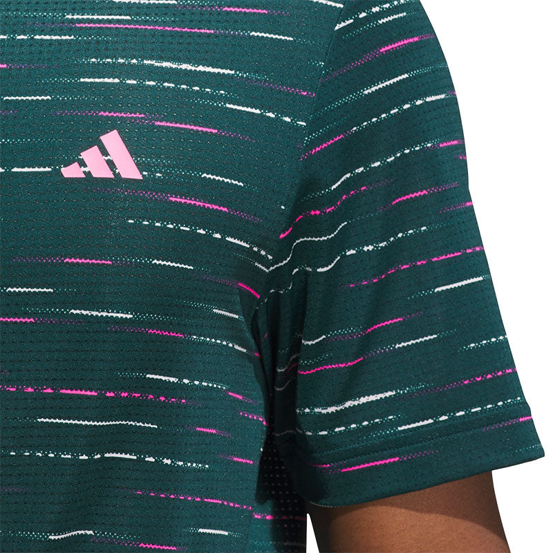 ADIDAS Ultimate365 Mesh Glimmer Print Men's Polo (Aurora)