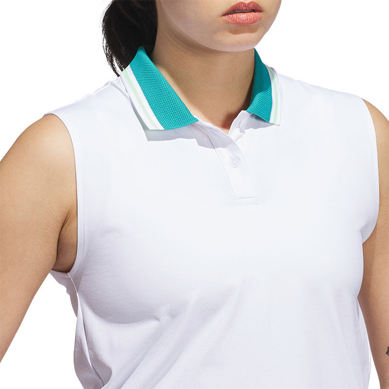 ADIDAS Beyond Twistknit Women's Sleeveless Polo (White)